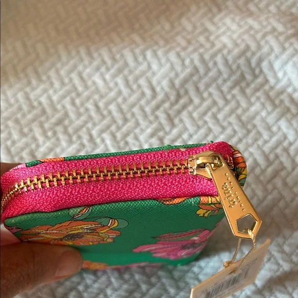 Trina Turk Green Floral Wallet with Pink and Orange Accents - Picture 4 of 4